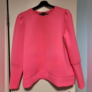 Stella & Dot Pink Covet Sweatshirt with Shoulder Detail | Size XL